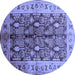 Round Oriental Blue Industrial Rug, urb840blu