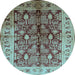 Round Oriental Light Blue Industrial Rug, urb840lblu