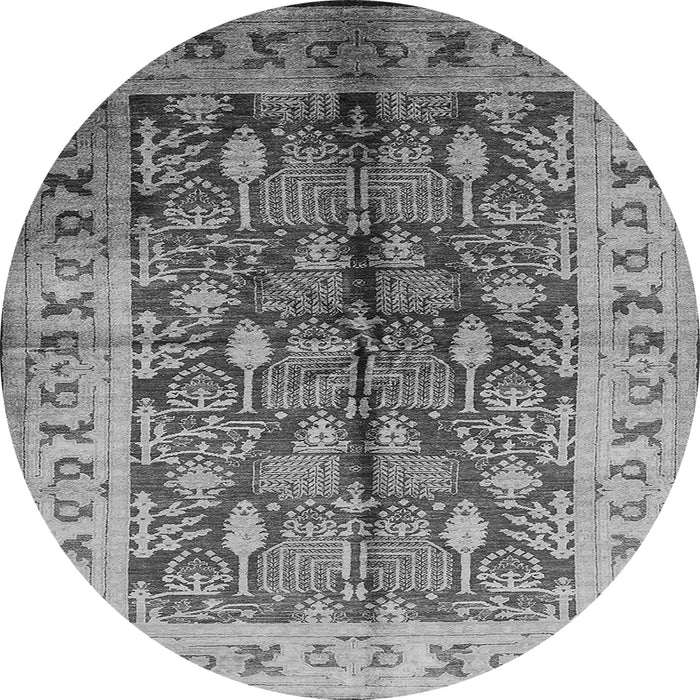 Round Oriental Gray Industrial Rug, urb840gry