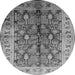 Round Oriental Gray Industrial Rug, urb840gry