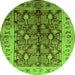 Round Oriental Green Industrial Rug, urb840grn