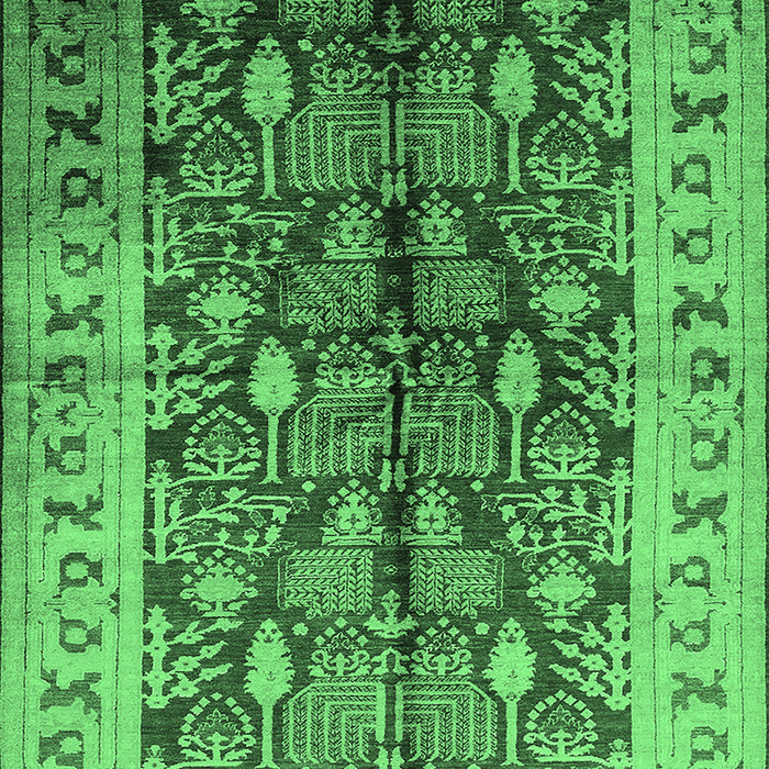 Machine Washable Oriental Emerald Green Industrial Area Rugs, wshurb840emgrn