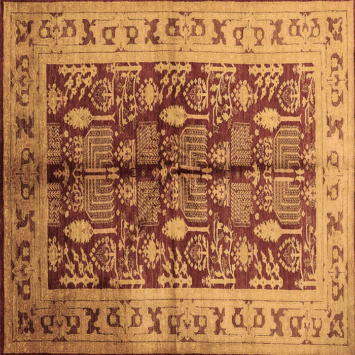 Square Oriental Brown Industrial Rug, urb840brn