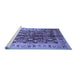 Sideview of Machine Washable Oriental Blue Industrial Rug, wshurb840blu