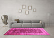 Machine Washable Oriental Pink Industrial Rug in a Living Room, wshurb840pnk