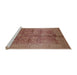 Sideview of Machine Washable Industrial Modern Chestnut Red Rug, wshurb841