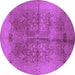 Round Oriental Purple Industrial Rug, urb841pur