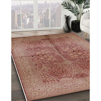 Mid-Century Modern Chestnut Red Oriental Rug, urb841