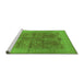 Sideview of Machine Washable Oriental Green Industrial Area Rugs, wshurb841grn