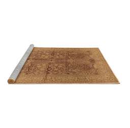 Sideview of Machine Washable Oriental Brown Industrial Rug, wshurb841brn