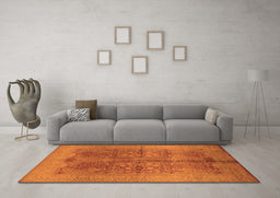 Machine Washable Oriental Orange Industrial Area Rugs in a Living Room, wshurb841org