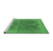 Sideview of Machine Washable Oriental Emerald Green Industrial Area Rugs, wshurb841emgrn