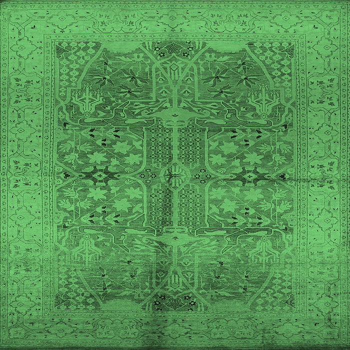 Square Oriental Emerald Green Industrial Rug, urb841emgrn