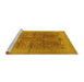 Sideview of Machine Washable Oriental Yellow Industrial Rug, wshurb841yw