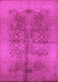 Machine Washable Oriental Pink Industrial Rug, wshurb841pnk