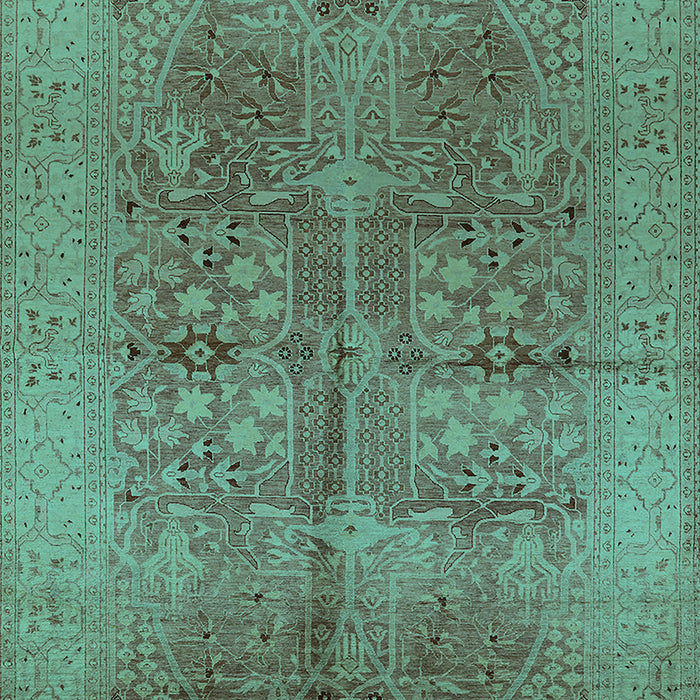 Machine Washable Oriental Turquoise Industrial Area Rugs, wshurb841turq