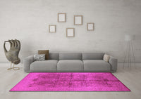 Machine Washable Oriental Pink Industrial Rug, wshurb841pnk