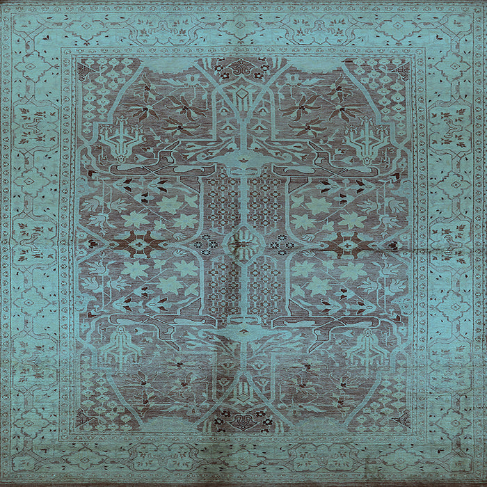 Square Oriental Light Blue Industrial Rug, urb841lblu