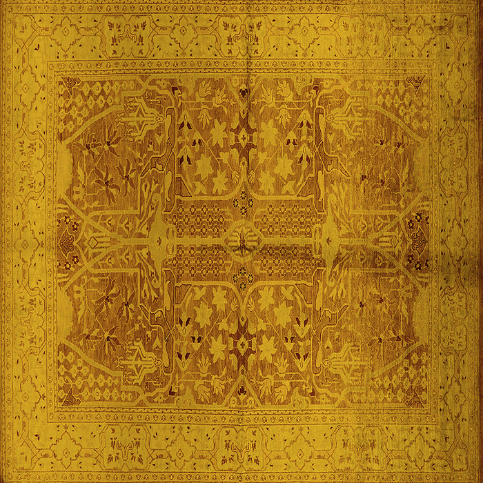 Square Oriental Yellow Industrial Rug, urb841yw