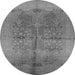 Round Oriental Gray Industrial Rug, urb841gry