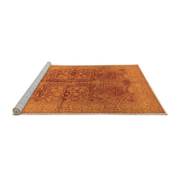 Sideview of Machine Washable Oriental Orange Industrial Area Rugs, wshurb841org