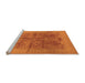 Sideview of Machine Washable Oriental Orange Industrial Area Rugs, wshurb841org