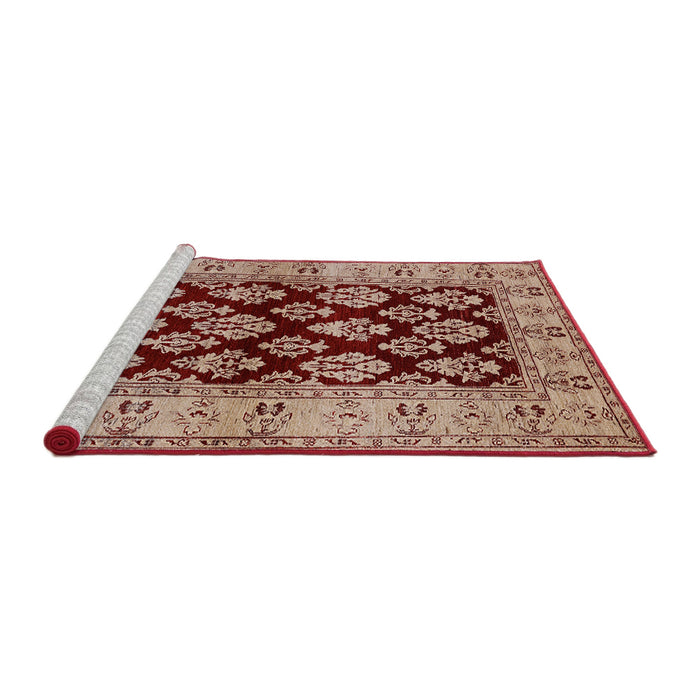 Sideview of Machine Washable Industrial Modern Fire Brick Red Rug, wshurb842