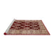 Sideview of Machine Washable Industrial Modern Fire Brick Red Rug, wshurb842