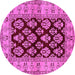 Round Oriental Pink Industrial Rug, urb842pnk