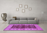 Machine Washable Oriental Purple Industrial Rug, wshurb842pur