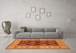 Machine Washable Oriental Orange Industrial Area Rugs in a Living Room, wshurb842org