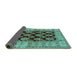 Sideview of Oriental Turquoise Industrial Rug, urb842turq