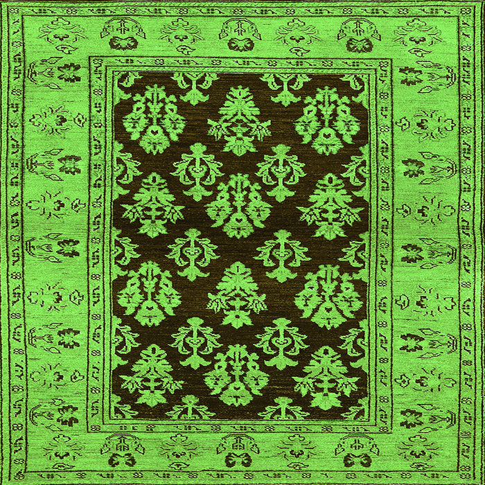 Square Oriental Green Industrial Rug, urb842grn