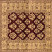 Square Oriental Brown Industrial Rug, urb842brn