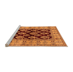 Sideview of Machine Washable Oriental Orange Industrial Area Rugs, wshurb842org