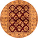 Round Oriental Orange Industrial Rug, urb842org