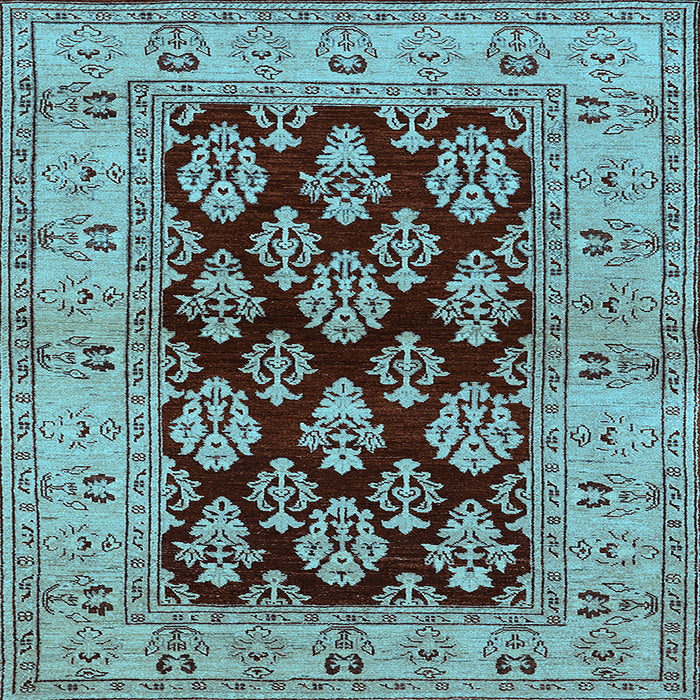 Square Oriental Light Blue Industrial Rug, urb842lblu