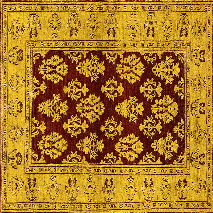 Square Oriental Yellow Industrial Rug, urb842yw