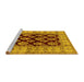 Sideview of Machine Washable Oriental Yellow Industrial Rug, wshurb842yw