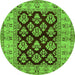 Round Oriental Green Industrial Rug, urb842grn