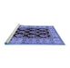 Sideview of Machine Washable Oriental Blue Industrial Rug, wshurb842blu