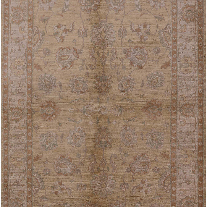 Mid-Century Modern Dark Gold Brown Oriental Rug, urb843
