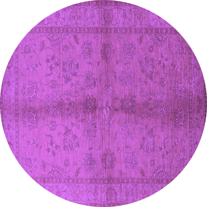 Round Machine Washable Oriental Purple Industrial Area Rugs, wshurb843pur