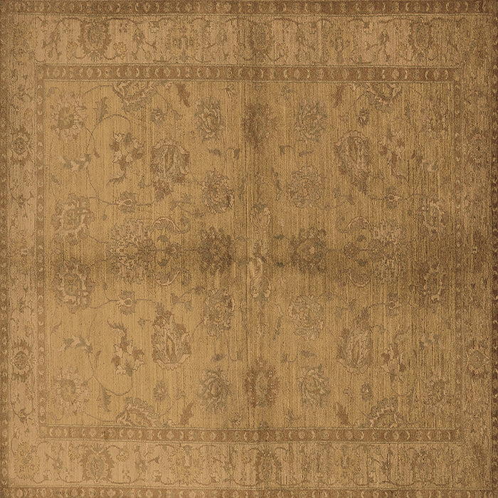 Square Machine Washable Oriental Brown Industrial Rug, wshurb843brn