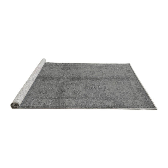 Sideview of Machine Washable Oriental Gray Industrial Rug, wshurb843gry