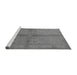 Sideview of Machine Washable Oriental Gray Industrial Rug, wshurb843gry