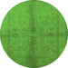 Round Oriental Green Industrial Rug, urb843grn