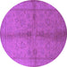 Round Oriental Purple Industrial Rug, urb843pur