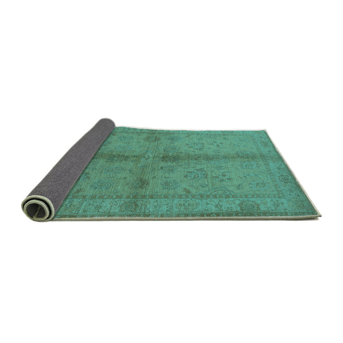 Sideview of Oriental Turquoise Industrial Rug, urb843turq