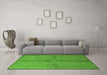 Machine Washable Oriental Green Industrial Area Rugs in a Living Room,, wshurb843grn